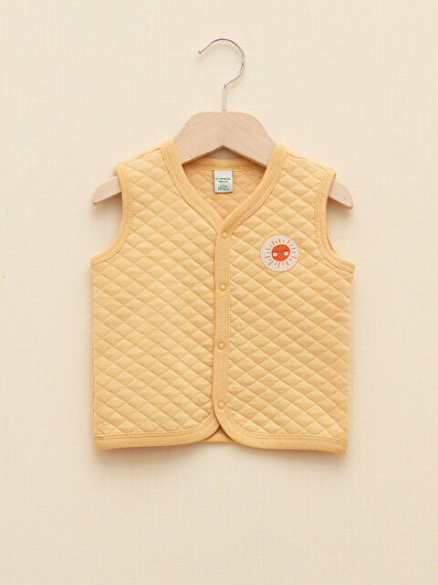 LCW baby فيست بناتي رُضَّع بياقة على شكل حرف V بنقشة مُبطَّنة - S20780Z1-S0G