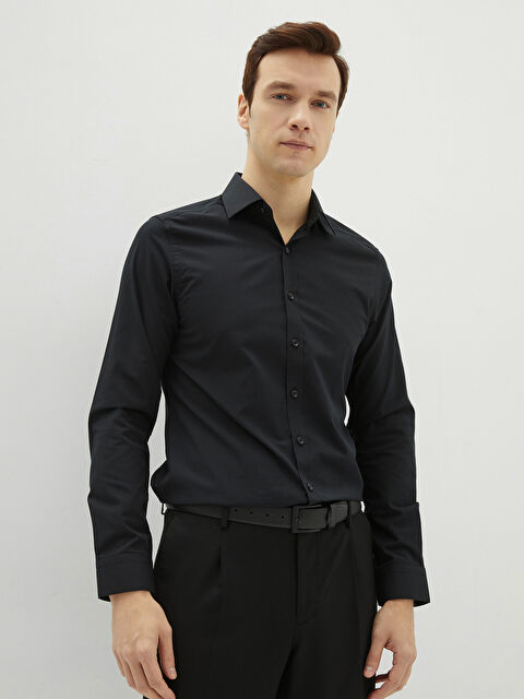 LCW BUSINESS Slim Fit Long Sleeve Poplin Men's Shirt - S20804Z8-RQL