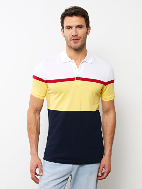 LCWAIKIKI Classic Polo Neck Short Sleeve Color Block Men's T-Shirt - S20870Z8-LKF
