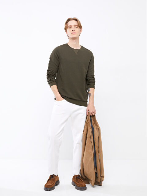 LCWAIKIKI Basic Суитшърт с кръгло деколте и дълъг ръкав за мъже - S20908Z8-LAU