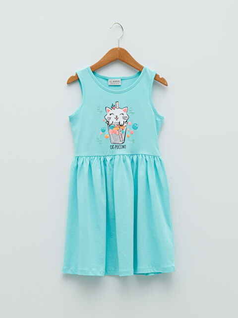 LCW Kids Robe Imprimée à Col Rond pour Filles - S21159Z4-FZU