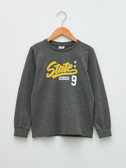LCW Kids Crew Neck Printed Long Sleeve Boys' T-Shirt - S21186Z4-L8N