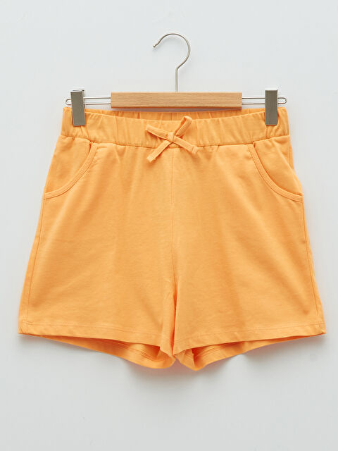 LCW Kids Basic Cotton Girls' Shorts With Elastic Waist - S21258Z4-FLS
