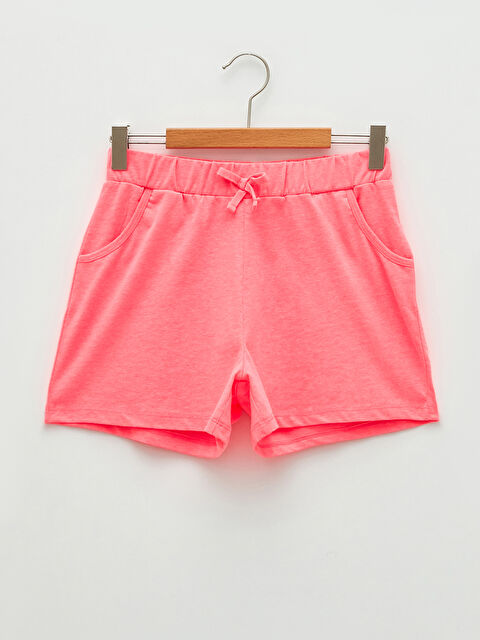 LCW Kids Beli Lastikli Basic Pamuklu Kız Çocuk Şort - S21258Z4-MRJ