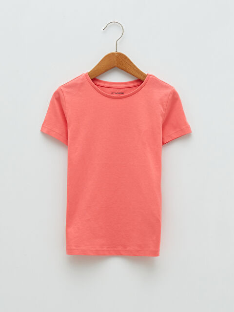 LCW Kids T-shirt Basique à Manches Courtes en Coton pour Filles Col Rond - S21269Z4-GNS