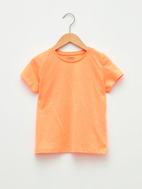 LCW Kids Crew Neck Basic Short Sleeve Cotton Girls T-Shirt - S21269Z4-PC6