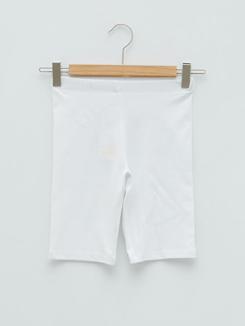 LCW Kids Elastic Waist Basic Cotton Girl Short Leggings - S21299Z4-R9K