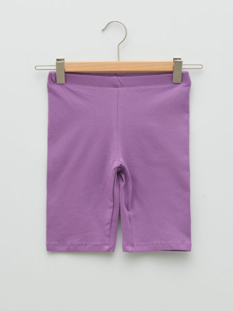 LCW Kids ليجن بناتي قصير قطن بيزك بخصر مطاطي - S21299Z4-GRL