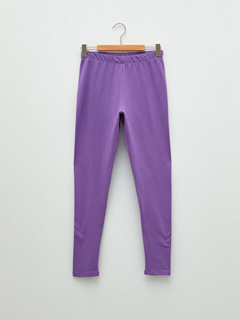 LCW Kids Elastic Waist Basic Cotton Girl Long Leggings - S21302Z4-GRL