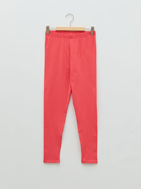 LCW Kids Elastic Waist Basic Cotton Girl Long Leggings - S21302Z4-H4U