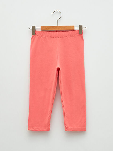 LCW Kids Girls' Basic 3/4 Length Leggings with Elastic Waist - S21308Z4-GCE