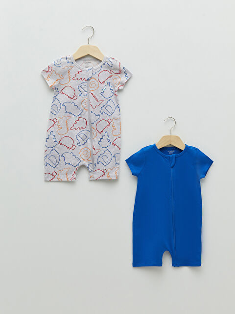 LCW baby Crew Neck Short Sleeve Cotton Baby Boy Jumpsuit 2 Pieces - S21397Z1-998