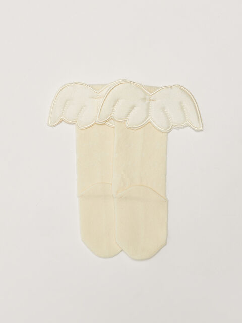 LCW baby 3 Dimensional Wing Detail Baby Girl Knee Socks - S21838Z1-FDL