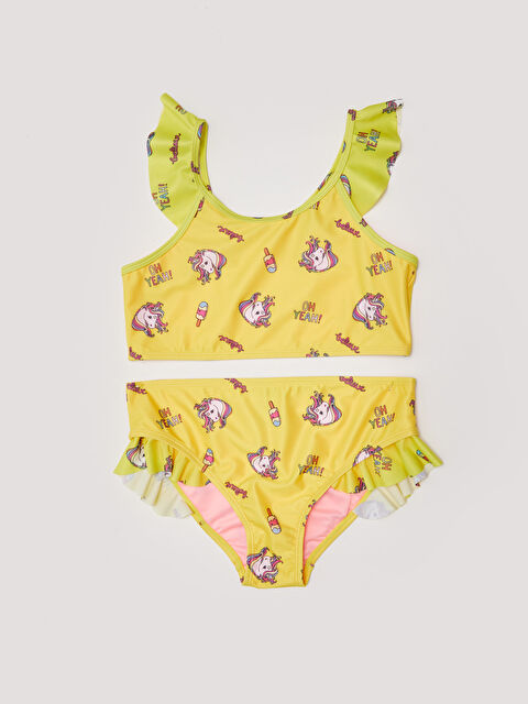 LCW Kids Girl's Bikini With Printed Stretch Fabric - S21965Z4-LUG