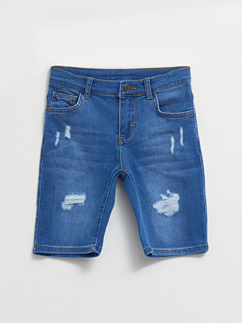 LCW Kids Ripped Detailed Cotton Boy's Jean Shorts - S22064Z4-507