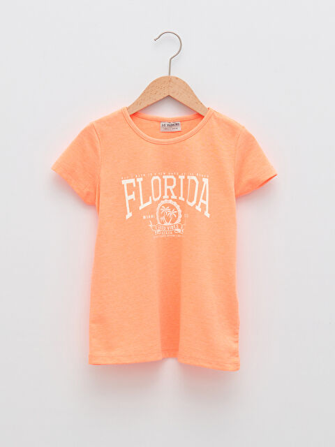 LCW Kids Crew Neck Printed Short Sleeve Girls' T-Shirt - S22191Z4-PC6