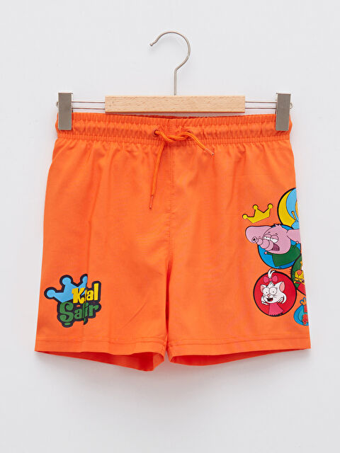 LCW Kids Beli Lastikli Kral Şakir Baskılı Hızlı Kuruyan Erkek Çocuk Deniz Şortu