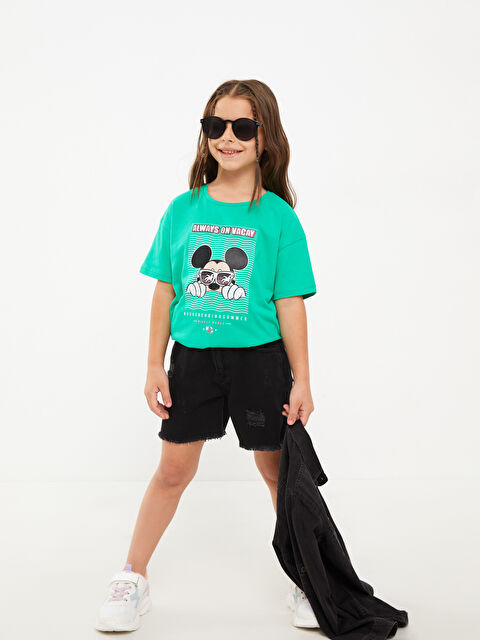 LCW Kids Ripped Detailed Cotton Girl Jean Shorts - S22783Z4-326