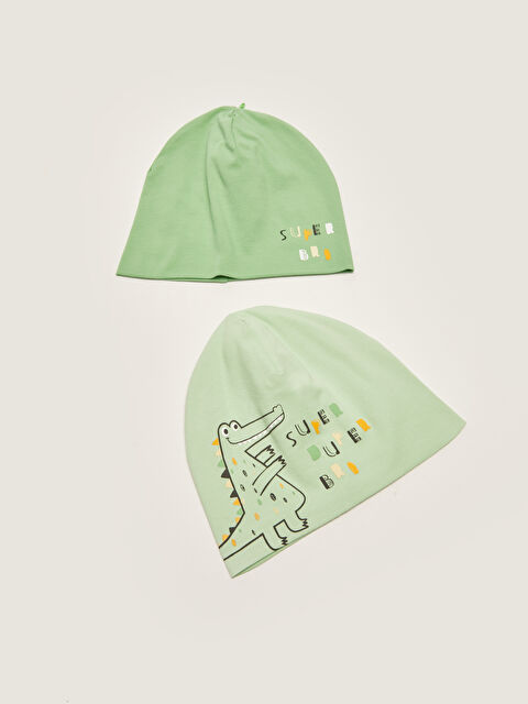 LCW baby قبعة مطبوعة لحديثي الولادة للأولاد - مجموعتين - S23122Z1-RQX