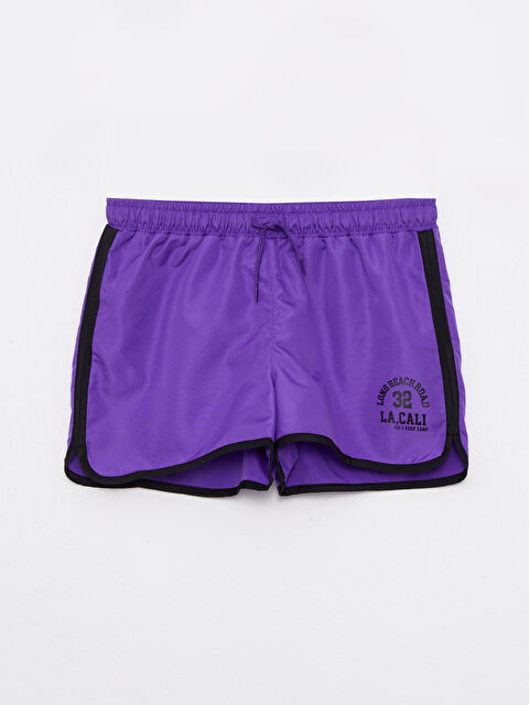 LCW Kids Beli Lastikli Baskılı Kız Çocuk Deniz Şortu