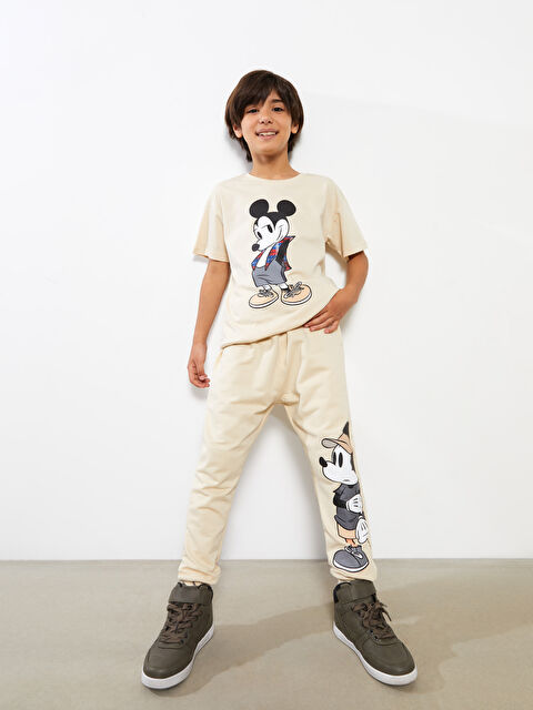 LCW Kids Elastic Waist Mickey Mouse Printed Boys Jogger Sweatpants - S23489Z4-FUP