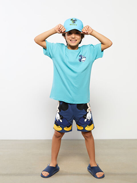 LCW Kids Crew Neck Mickey Mouse Printed Short Sleeve Boys' T-Shirt - S23499Z4-GDC