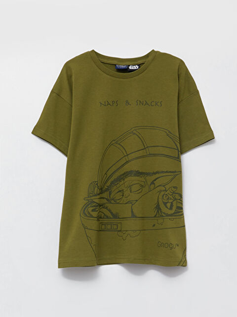 LCW Kids Crew Neck Star Wars Printed Short Sleeve Cotton Boy T-Shirt - S23557Z4-KDP