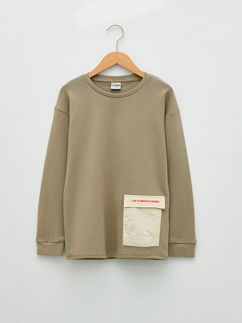 LCW Kids Crew Neck Printed Long Sleeve Boys' Sweatshirt - S23614Z4-QZR