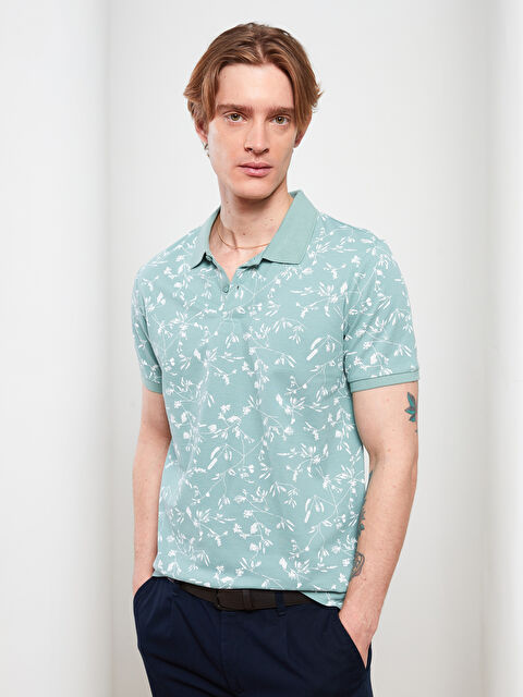 LCW Vision Polo Neck Short Sleeve Patterned Pique Men's T-Shirt - S23774Z8-LRL