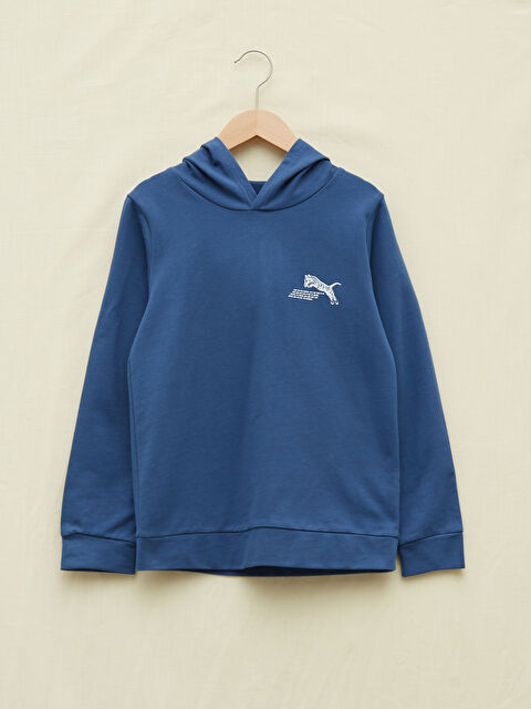 LCW Kids Hooded Printed Long Sleeve Boys' Sweatshirt - S24312Z4-HFS