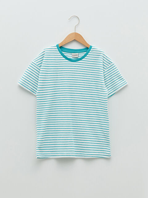 LCW Kids T-Shirt Pour Garçons Rayé à Col Rond et Manches Courtes - S24330Z4-LFT