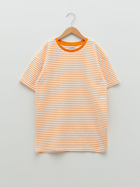 LCW Kids Crew Neck Striped Short Sleeve Boys' T-Shirt - S24330Z4-LGZ