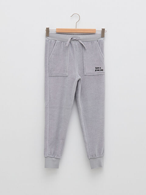 LCW Kids Elastic Waist Embroidery Detailed Boy Jogger Sweatpants - S24393Z4-FLG