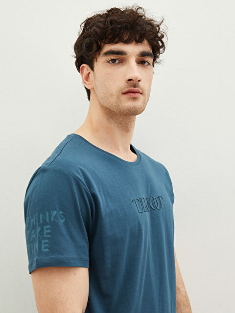 XSIDE Bisiklet Yaka Kısa Kollu Baskılı Penye Erkek Tişört