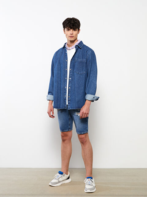 LCW Jeans جاكيت جينز رجالي بقصة عادية - S24836Z8-H45