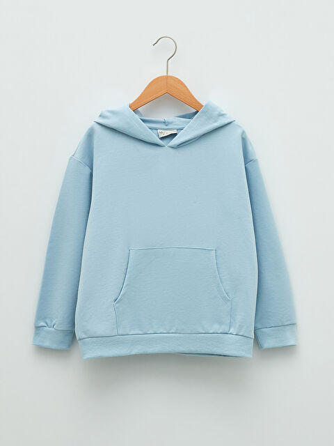 LCW Kids Hooded Basic Long Sleeve Girl Sweatshirt - S25276Z4-G9Q