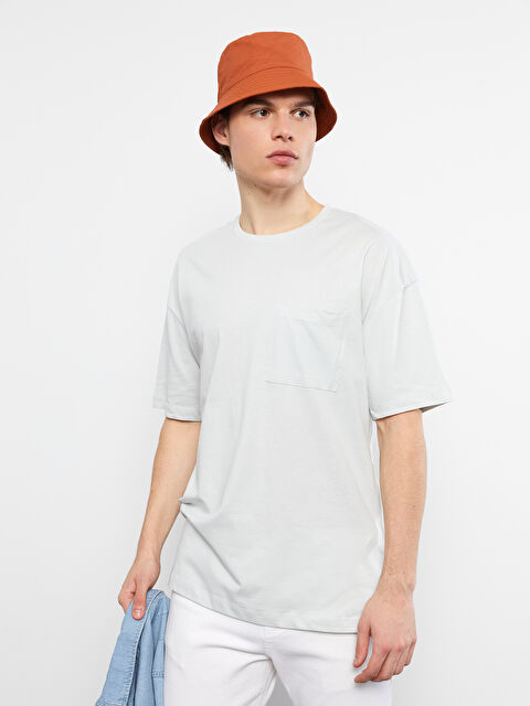 XSIDE تيشيرت رجالي واسع الحجم برقبة دائرية وأكمام قصيرة من جيرسي - S25484Z8-RRX