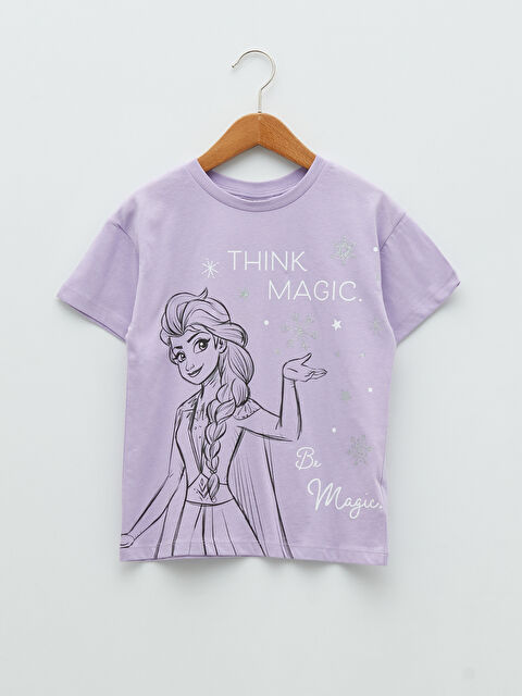 LCW Kids Crew Neck Elsa Printed Short Sleeve Girls' T-Shirt - S25549Z4-KYB