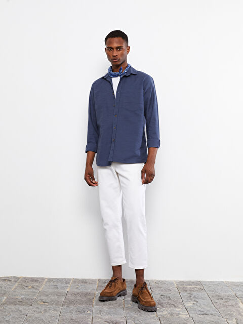 XSIDE Regular Fit Long Sleeve Dobby Fabric Men's Shirt - S25734Z8-SBR