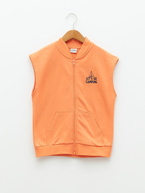 LCW Kids College Collar Printed Boy Zipper Vest - S25902Z4-GDF