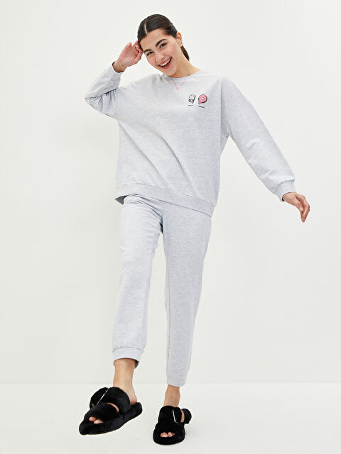 LCW DREAM Crew Neck Printed Long Sleeve Women's Pyjama Set - S25981Z8-CT3