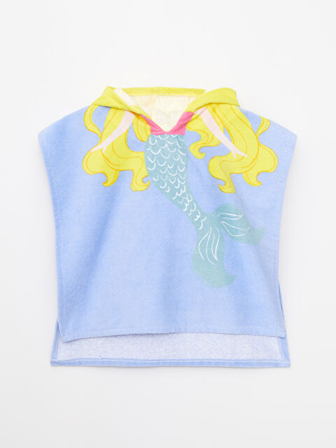 LCW baby Kapüşonlu Desenli Pamuklu Kız Bebek Panço Havlu - S26173Z1-GCA