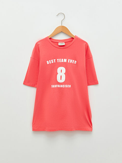 LCW Kids Crew Neck Printed Short Sleeve Cotton Girl T-shirt - S26218Z4-GNS