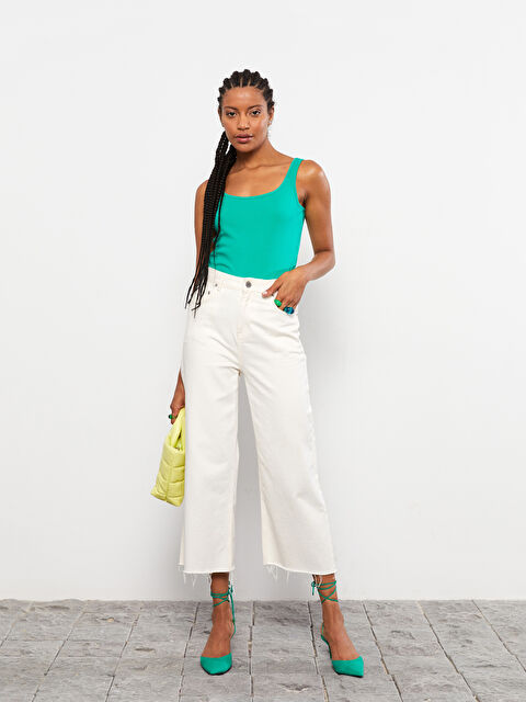 LCW Vision U Neck Plain Cotton Women's Singlet - S26328Z8-GQG