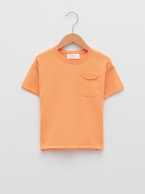 LCW baby Crew Neck Basic Short Sleeve Baby Boy Knitwear T-Shirt - S26358Z1-FUS