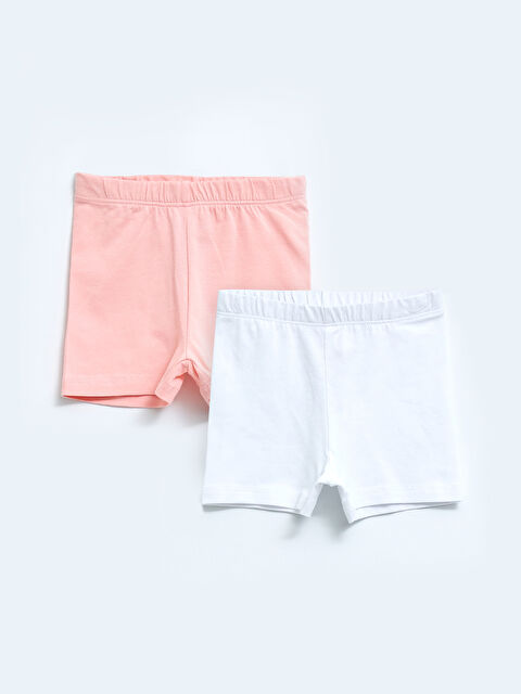 LCW baby بنطلون ليجن قطن بسيط بوسط مطاطي - بنات رضع - قطعتين - S26362Z1-R9K