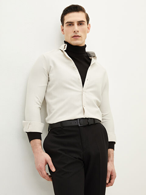 LCW Vision Slim Fit Uzun Kollu Erkek Gömlek