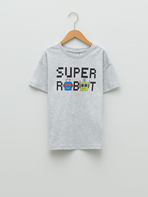 LCW Kids Crew Neck Printed Short Sleeve Boys' T-Shirt - S26534Z4-LAK