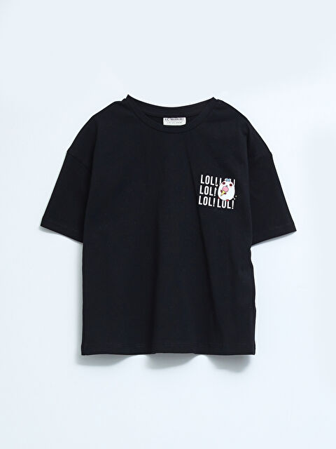 LCW Kids Crew Neck Printed Short Sleeve Cotton Girl T-shirt - S26665Z4-CVL