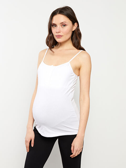 LCW DREAM U Yaka Düz Pamuklu Hamile Atlet